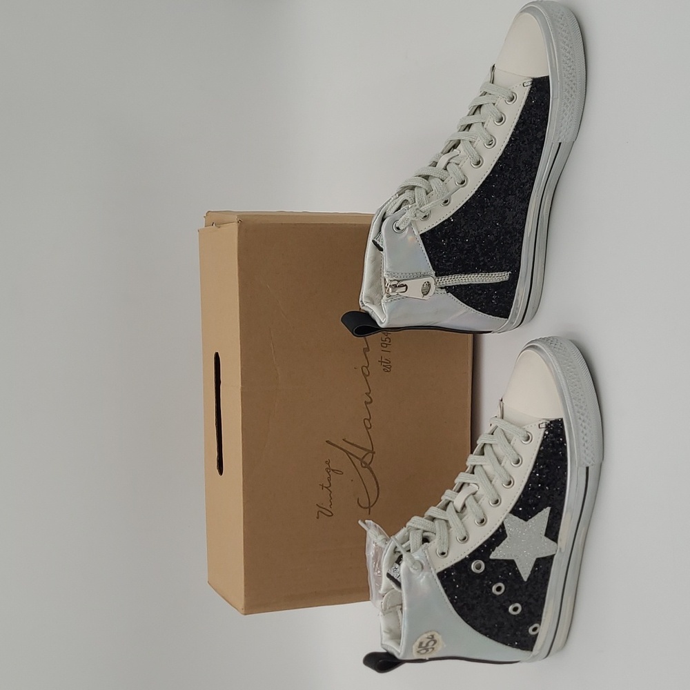 NIB Vintage Havana‎ Alive High 1- Black Silver Multi High Tops Women's 5.5